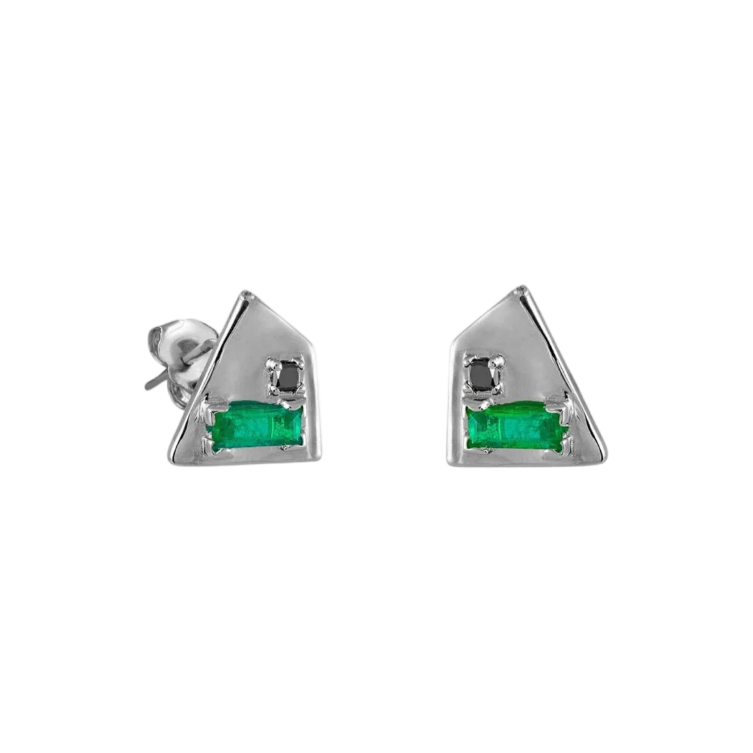 Corvus Emerald and Black Diamond Earrings