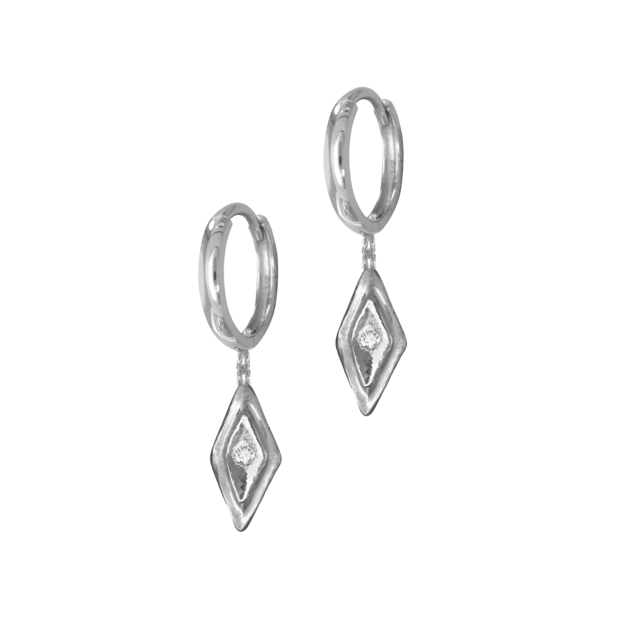Petite Diamond Rhombus Dangle Earrings
