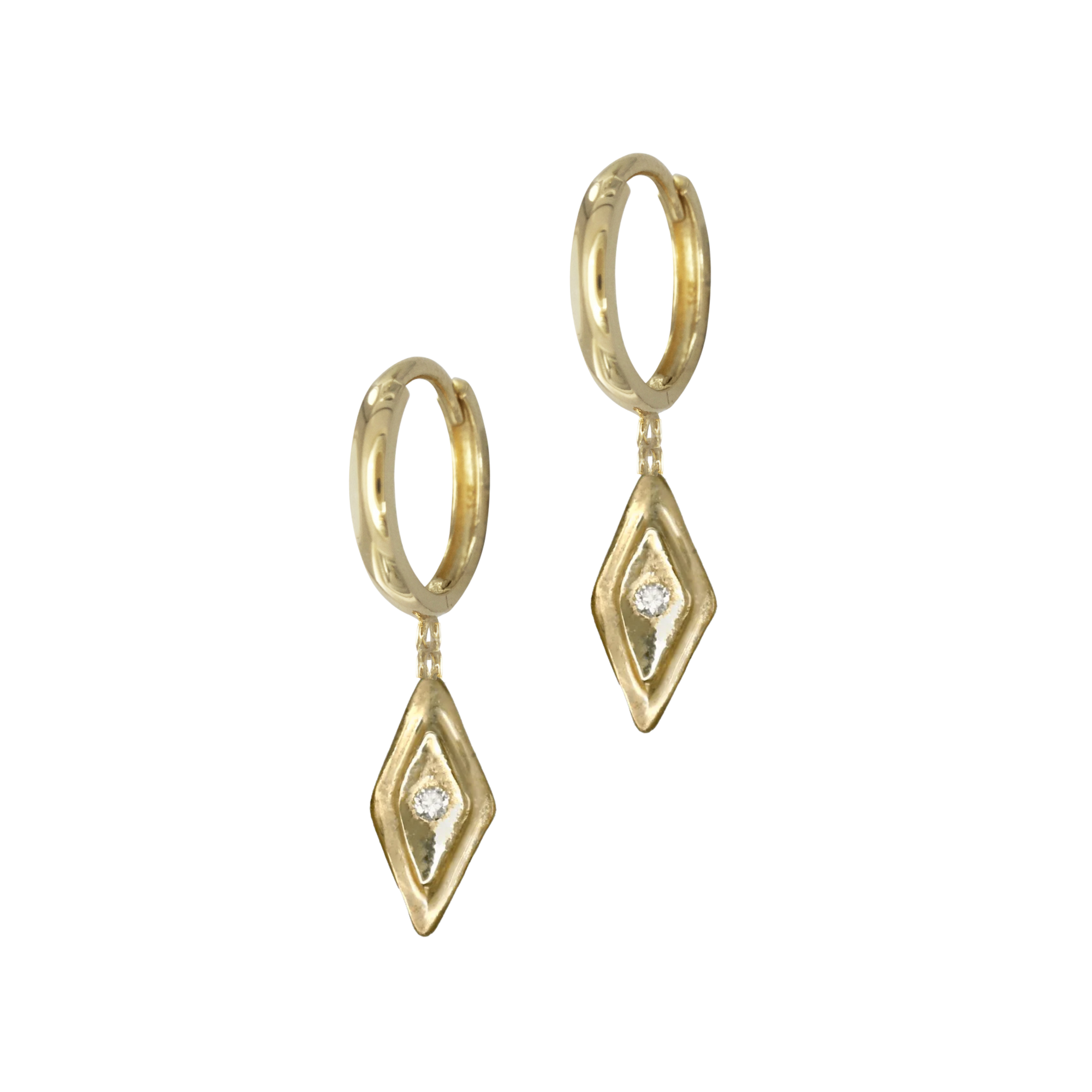 Petite Diamond Rhombus Dangle Earrings