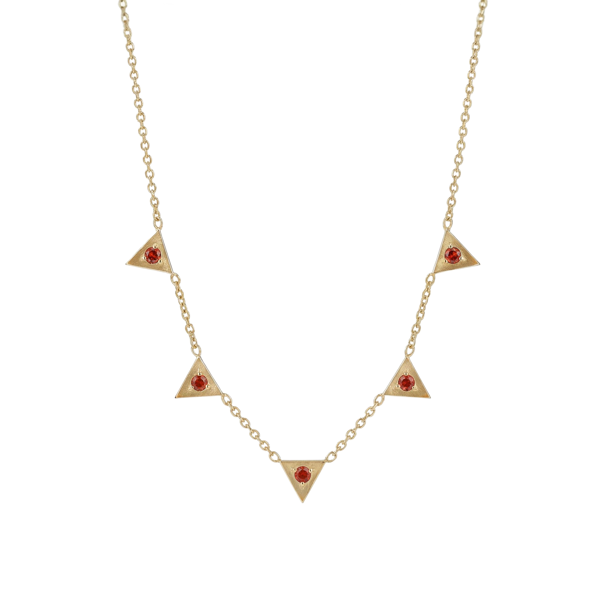 Triangle Citrine Station Necklace