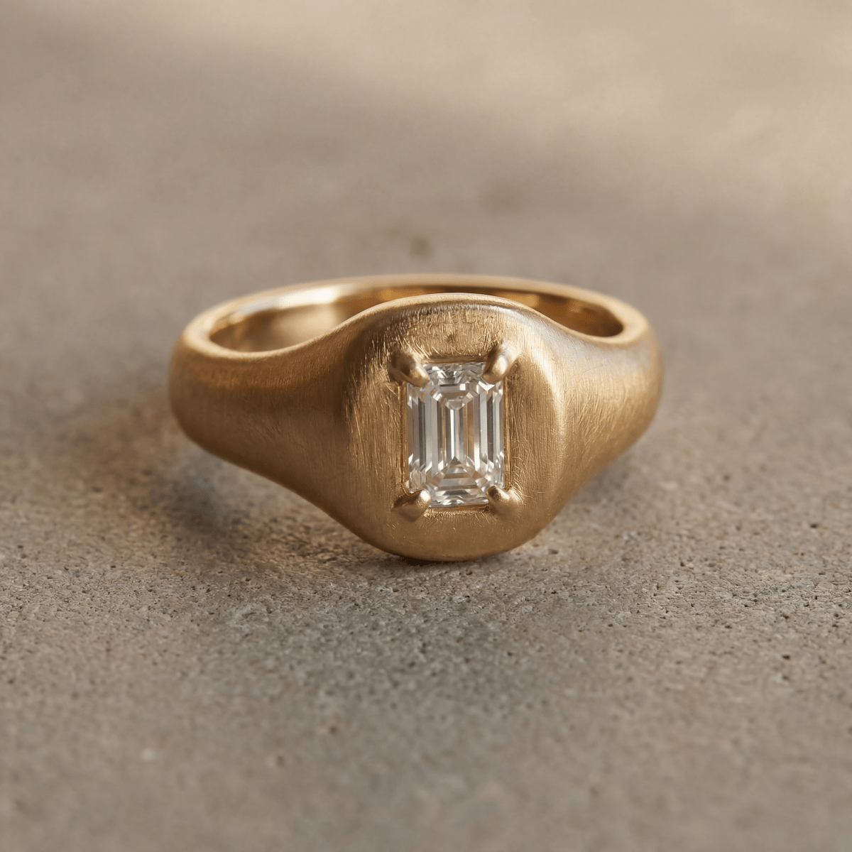 14k gold Rings - Cecilia Baguette Diamond Ring - Corvo Jewelry by Lily Raven