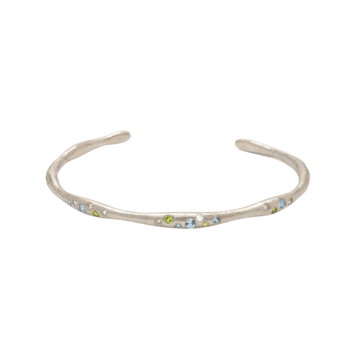 14k gold Bracelet - Colorful Conduit Cuff Bracelet - Corvo Jewelry by Lily Raven