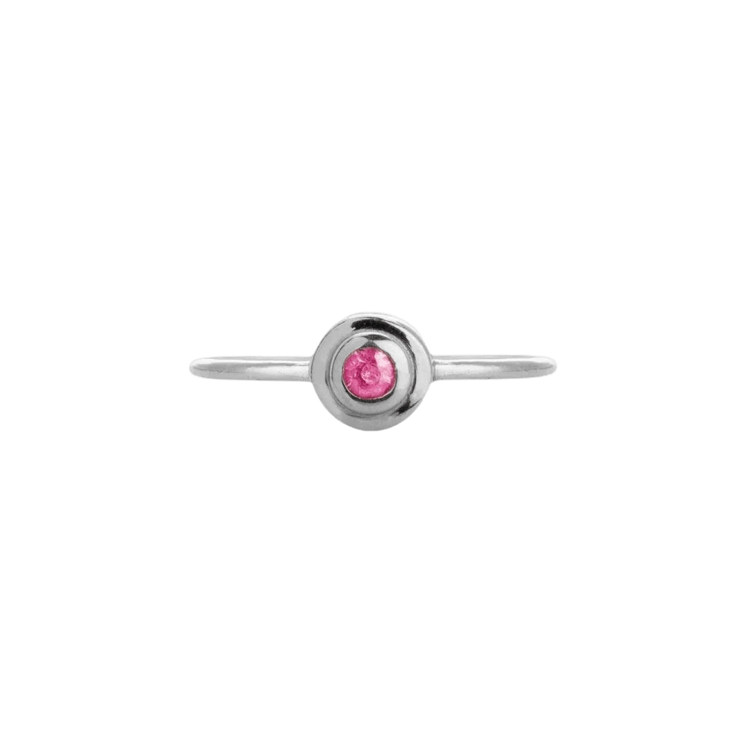14k gold Rings - Concentric Circles Pink Sapphire Ring - Corvo Jewelry by Lily Raven