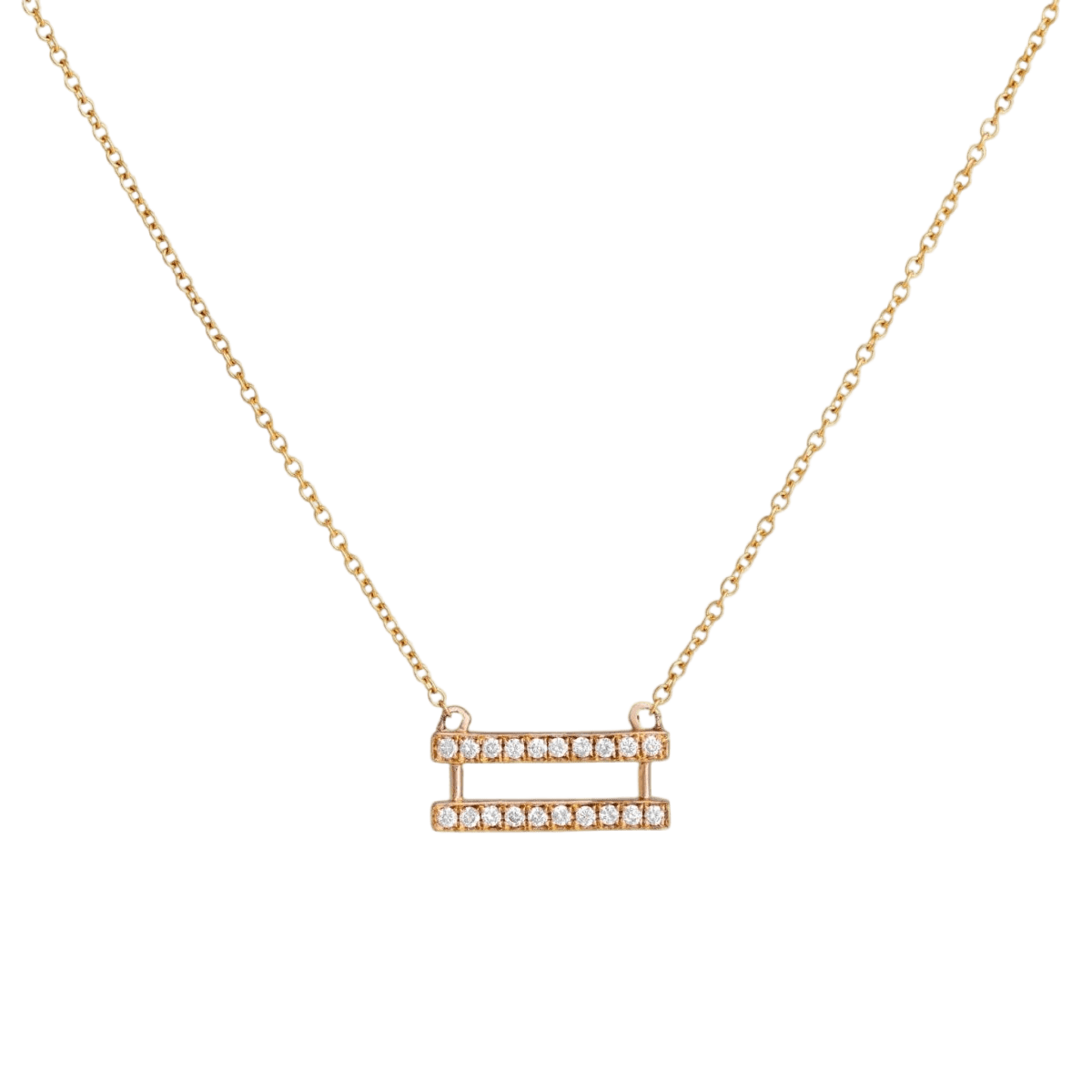 14k gold Necklace - Pavé Equality Symbol Necklace - Corvo Jewelry by Lily Raven
