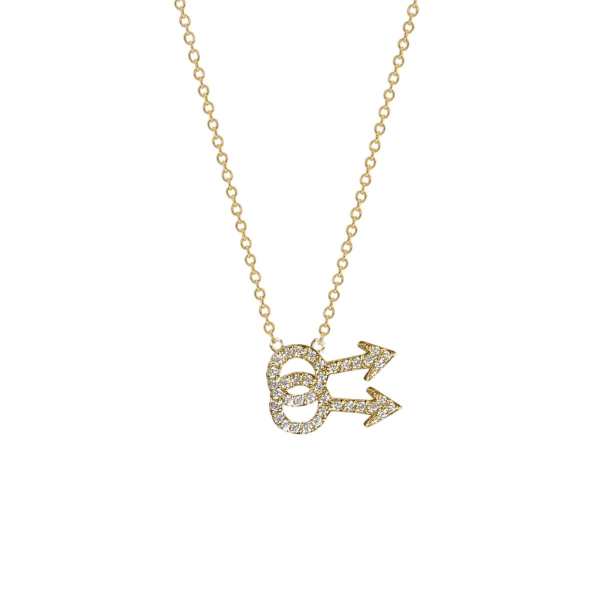 14k gold Necklace - Pavé Gay Symbol Necklace - Corvo Jewelry by Lily Raven