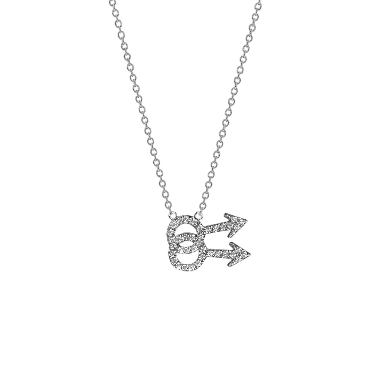 14k gold Necklace - Pavé Gay Symbol Necklace - Corvo Jewelry by Lily Raven