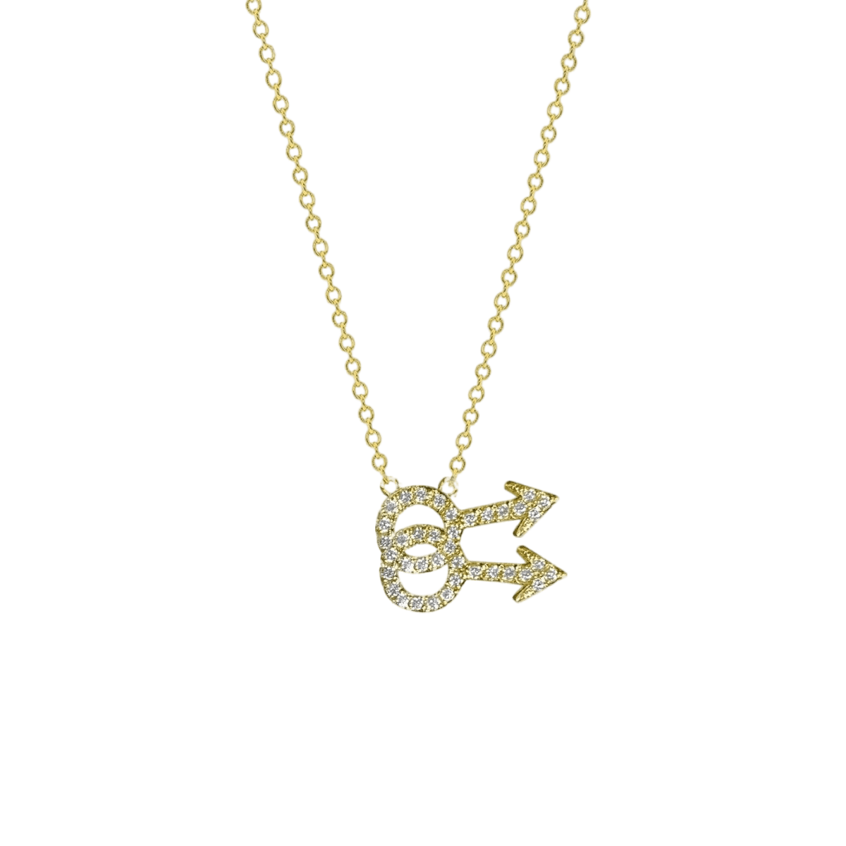 14k gold Necklace - Pavé Gay Symbol Necklace - Corvo Jewelry by Lily Raven