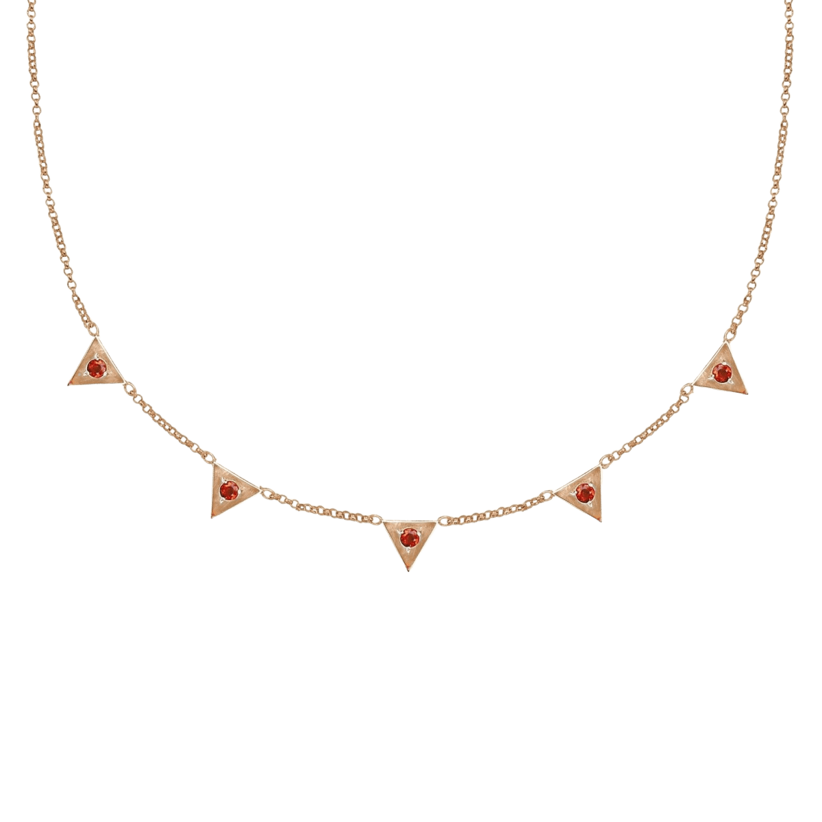 14k gold Necklace - Triangle Citrine Station Necklace - Corvo Jewelry by Lily Raven