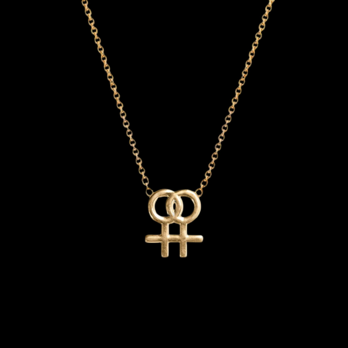 Lesbian Symbol Necklace - Corvo Jewelry By Lily Raven - 14k Gold Jewelry