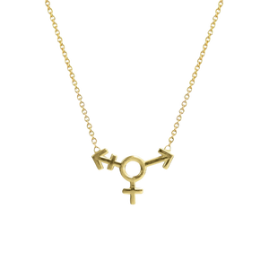 Transgender Symbol Necklace - Corvo Jewelry By Lily Raven - 14k Gold Jewelry