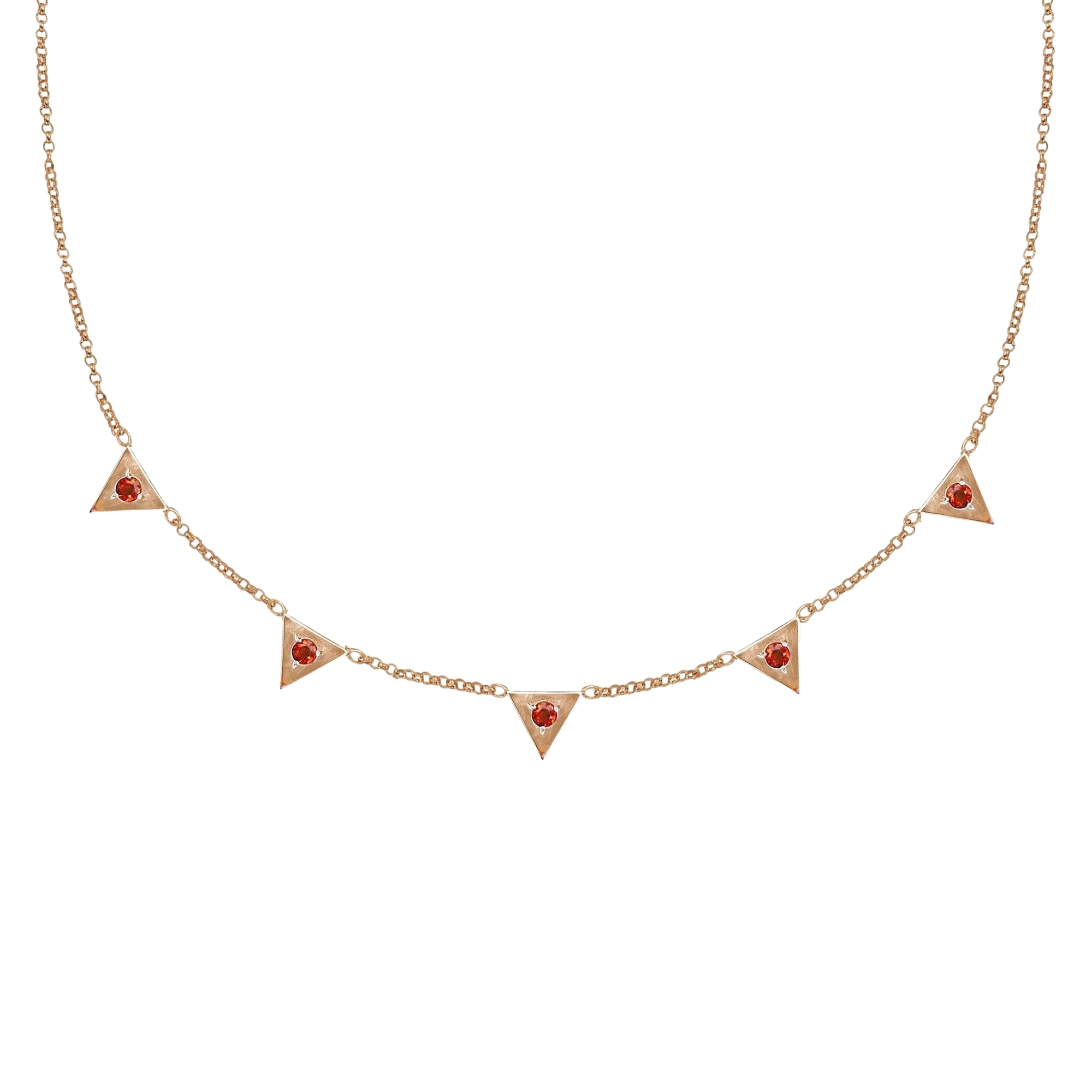 Triangle Citrine Station Necklace - Corvo Jewelry By Lily Raven - 14k Gold Jewelry