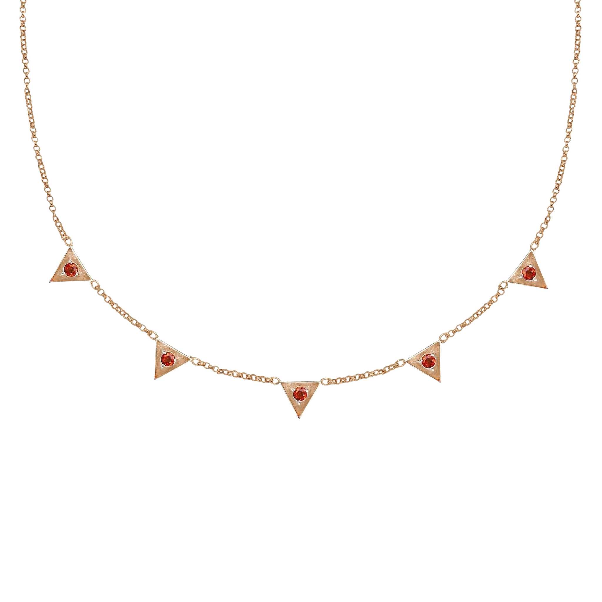 Triangle Citrine Station Necklace - Corvo Jewelry By Lily Raven - 14k Gold Jewelry