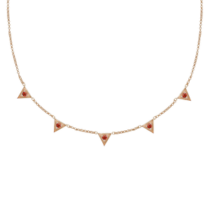 Triangle Citrine Station Necklace - Corvo Jewelry By Lily Raven - 14k Gold Jewelry