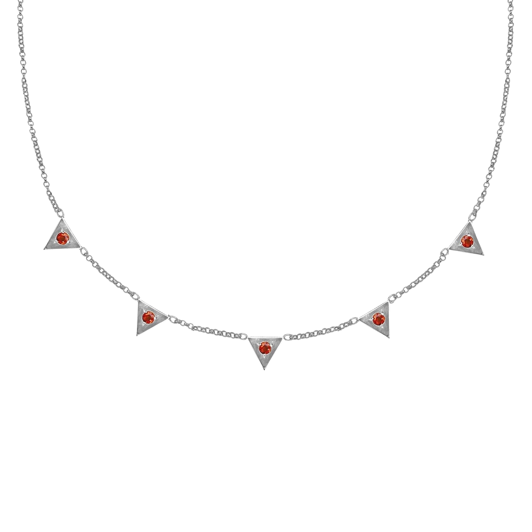 Triangle Citrine Station Necklace - Corvo Jewelry By Lily Raven - 14k Gold Jewelry