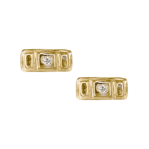 Petite Diamond Rectangle Studs - Corvo Jewelry By Lily Raven - 14k Gold Jewelry