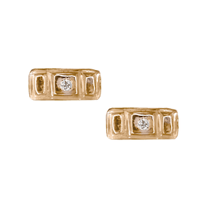 Petite Diamond Rectangle Studs - Corvo Jewelry By Lily Raven