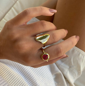 Pink Tourmaline Solitaire Ring - Corvo Jewelry By Lily Raven - 14k Gold Jewelry