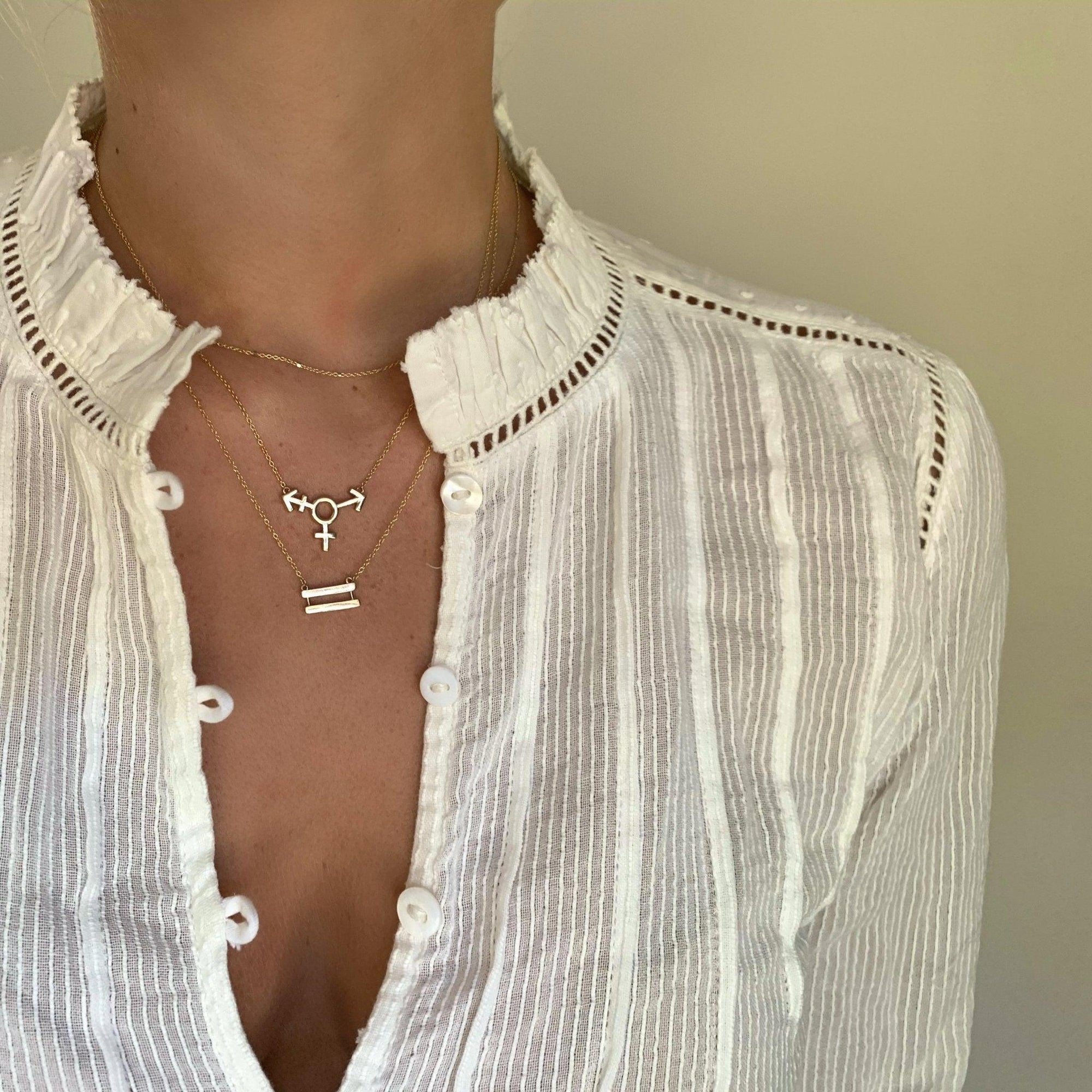 Transgender Symbol Necklace - Corvo Jewelry By Lily Raven - 14k Gold Jewelry