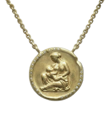 Motherhood Ancient Diamond Coin Necklace
