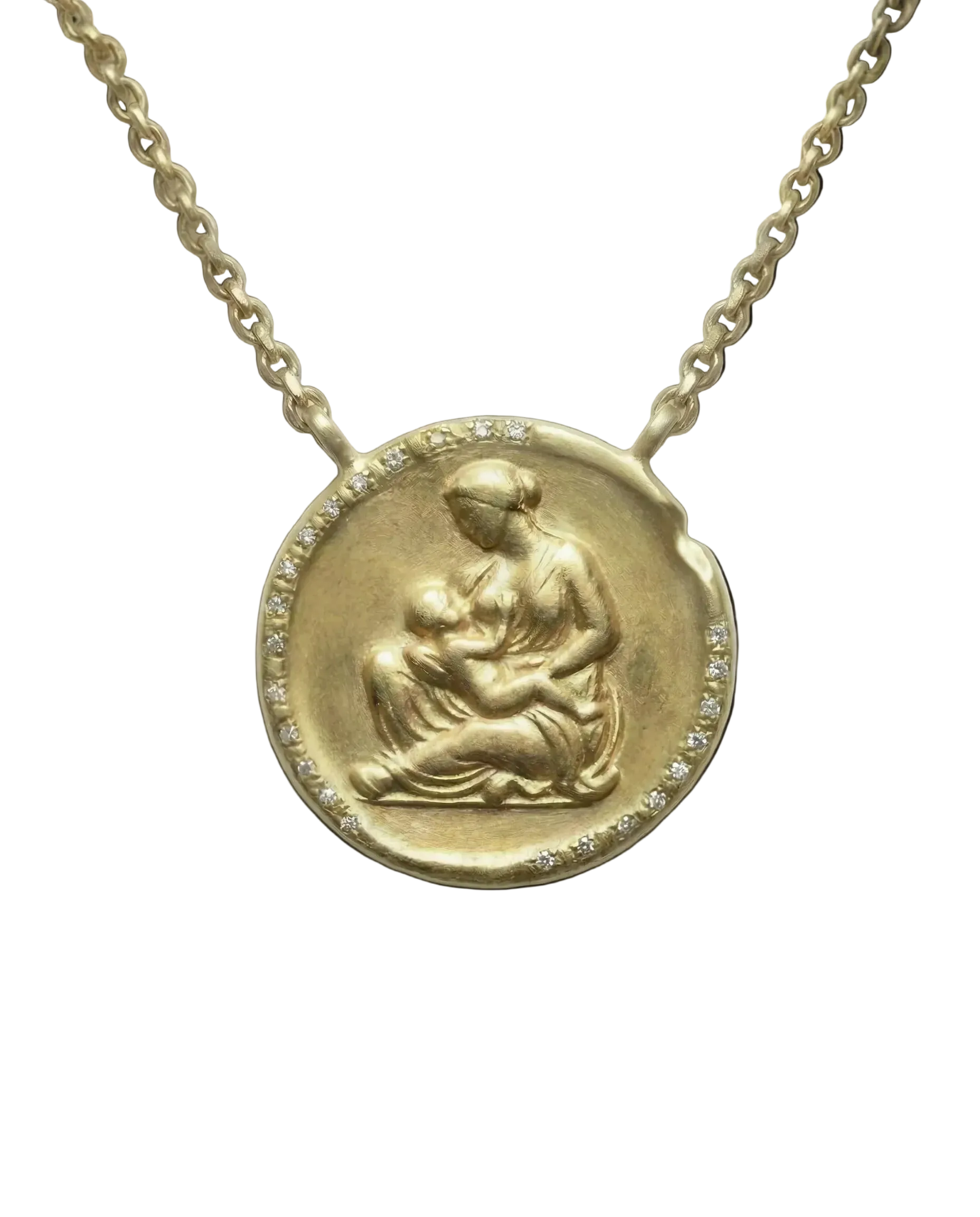 Motherhood Ancient Diamond Coin Necklace