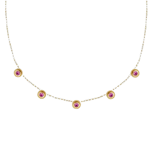 Corvo Jewelry Concentric Circles Pink Sapphire Station Necklace