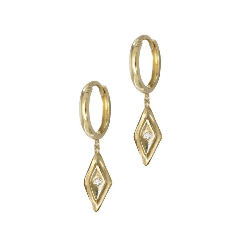 Petite Diamond Rhombus Dangle Earrings