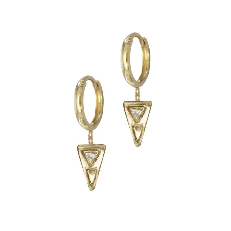 Petite Diamond Triangle Dangle Earrings