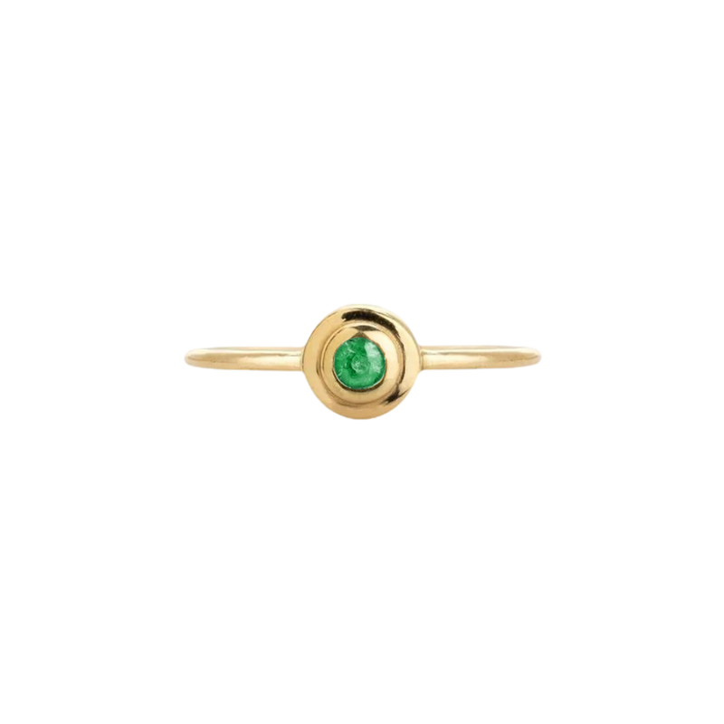 Concentric Circles Emerald Ring