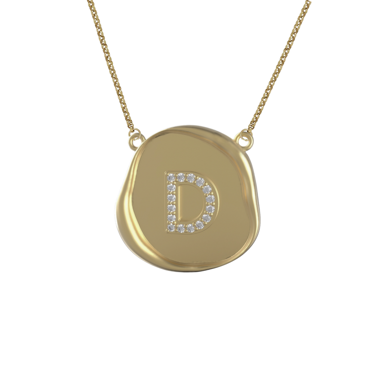 Round Wax Seal Initial Pendant