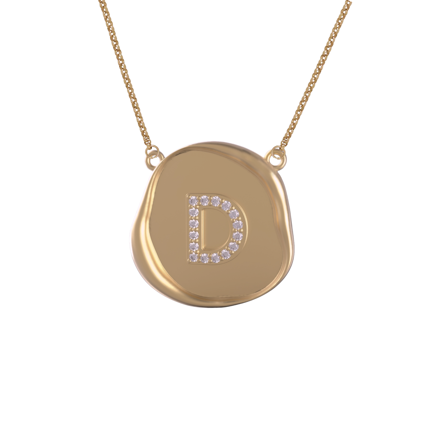 Round Wax Seal Initial Pendant