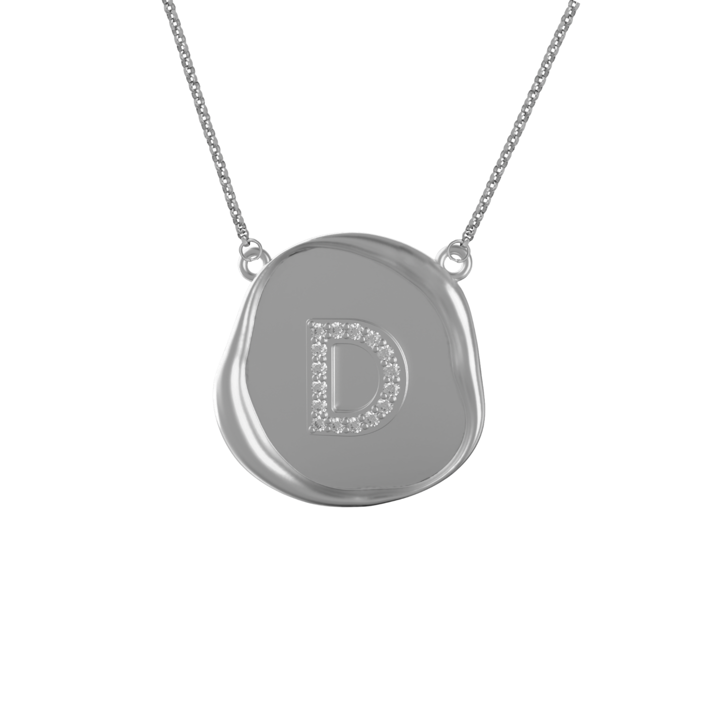 Round Wax Seal Initial Pendant