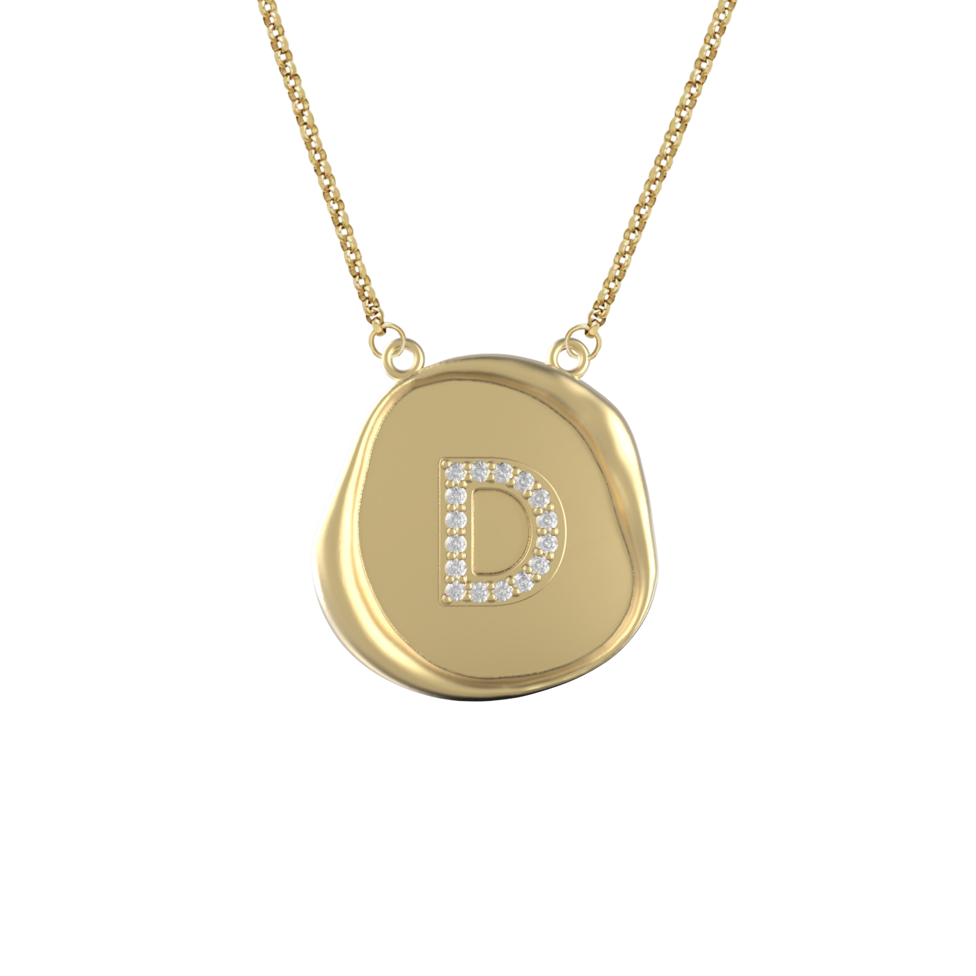 Round Wax Seal Initial Pendant