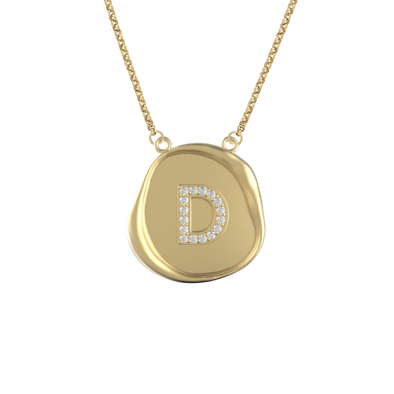 Round Wax Seal Initial Pendant