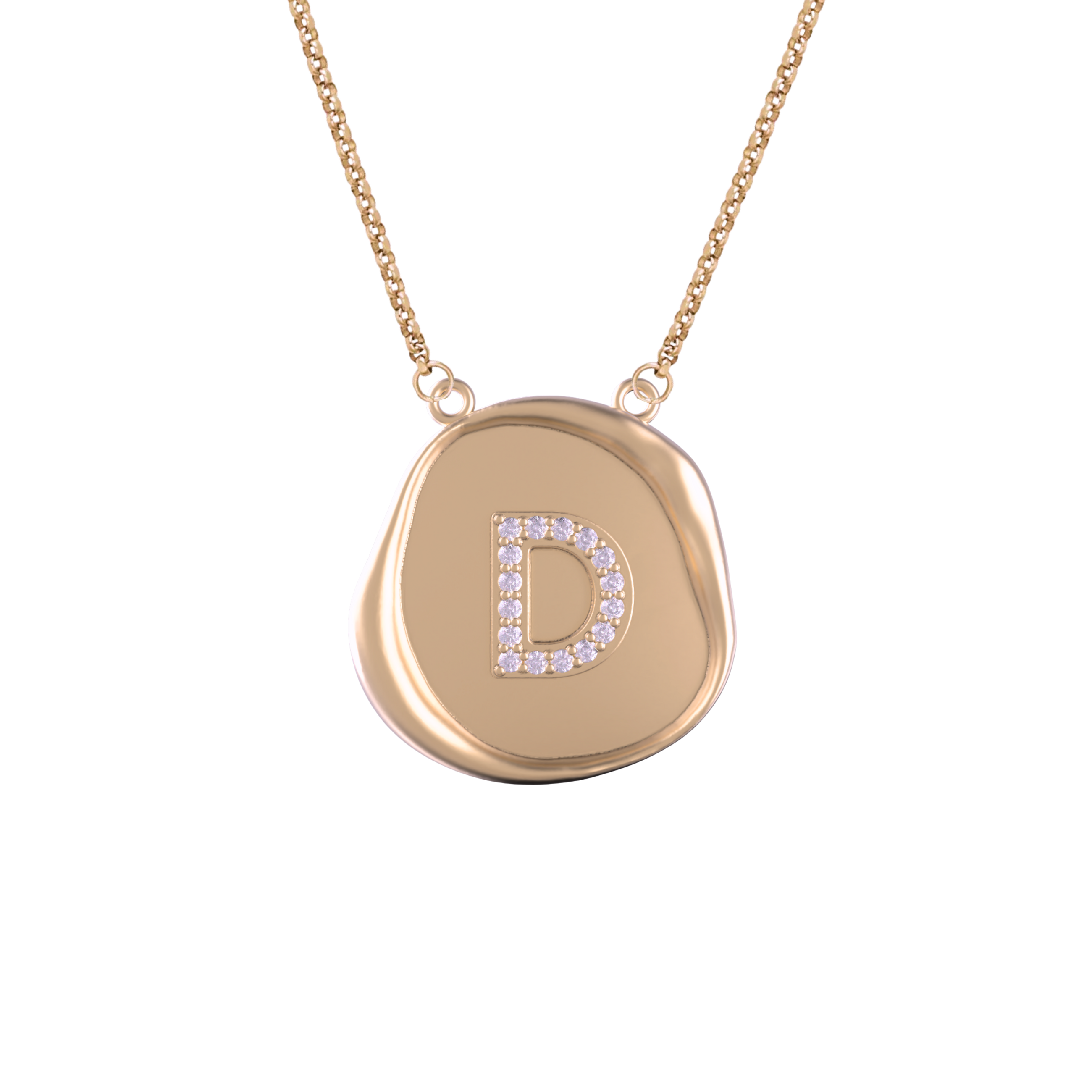 Round Wax Seal Initial Pendant
