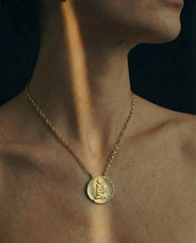A Mother’s Embrace Ancient Diamond Coin Necklace