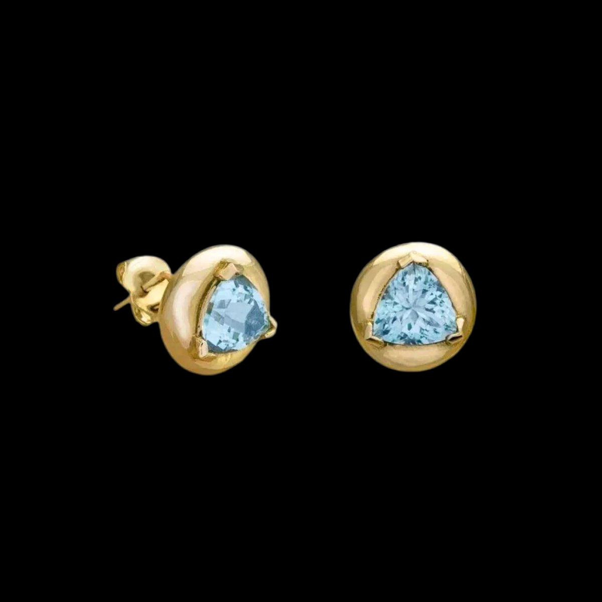 Aquamarine Solitaire Earrings - Corvo Jewelry By Lily Raven - 14k Gold Jewelry