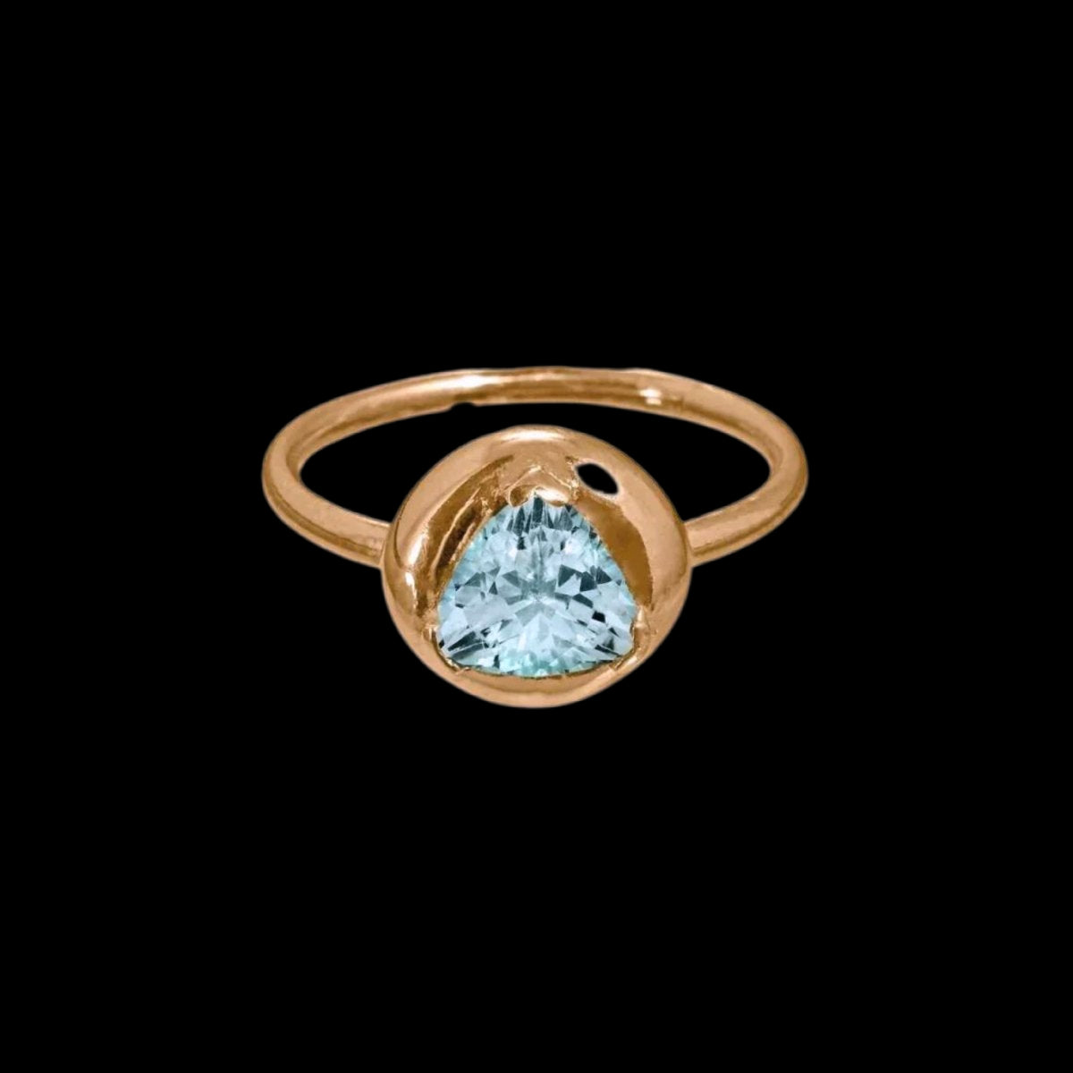 Aquamarine Solitaire Ring - Corvo Jewelry By Lily Raven - 14k Gold Jewelry