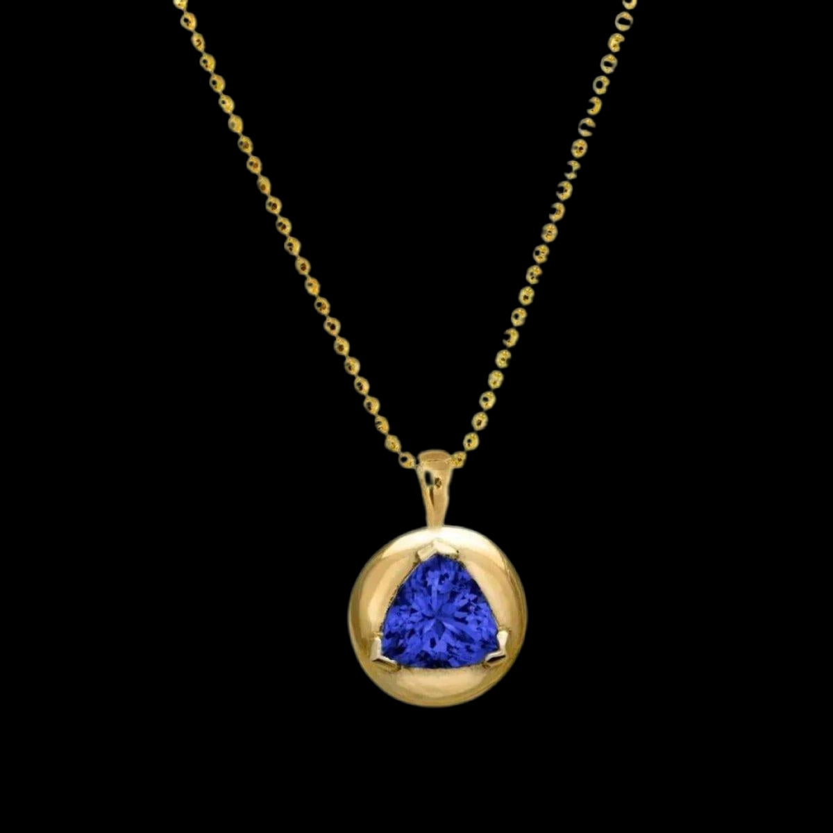 Blue Sapphire Solitaire Necklace - Corvo Jewelry By Lily Raven - 14k Gold Jewelry