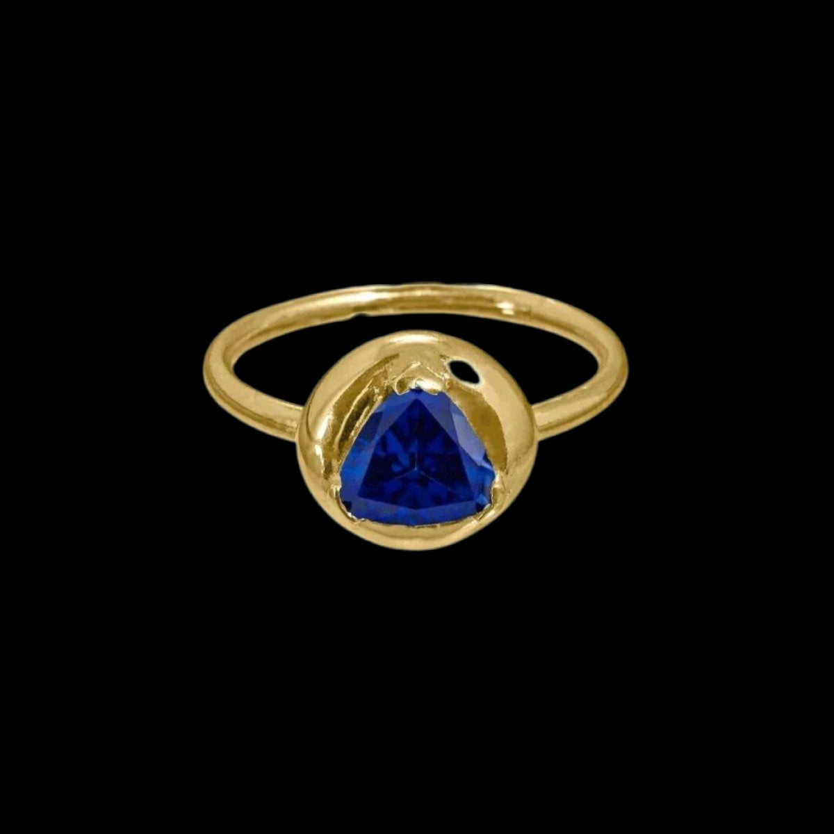 Blue Sapphire Solitaire Ring - Corvo Jewelry By Lily Raven - 14k Gold Jewelry