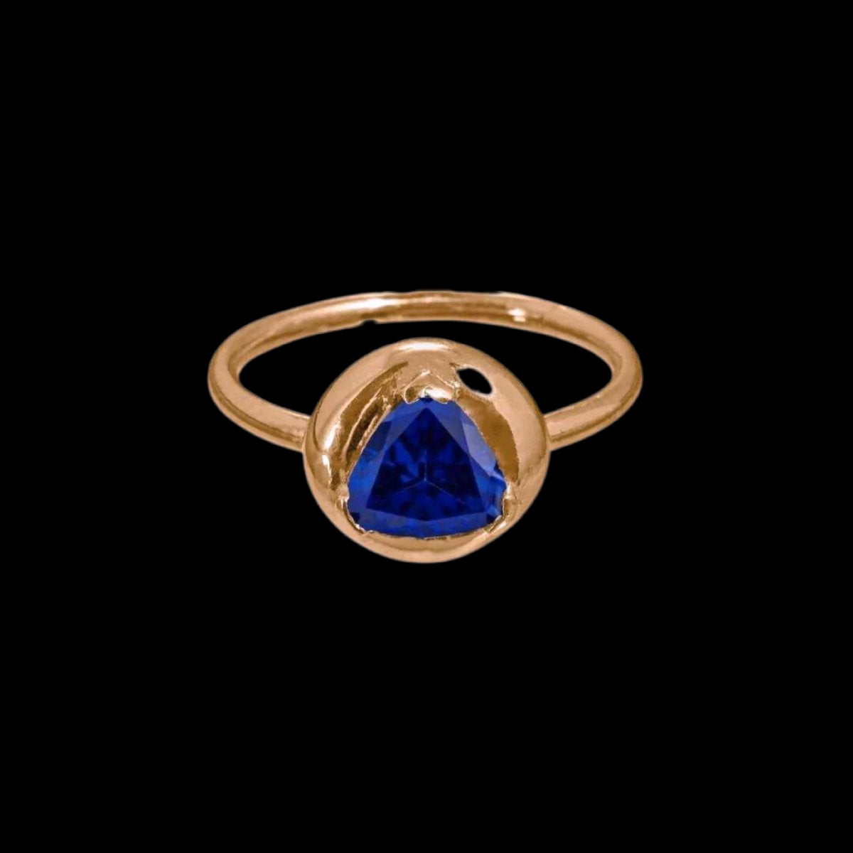 Blue Sapphire Solitaire Ring - Corvo Jewelry By Lily Raven - 14k Gold Jewelry