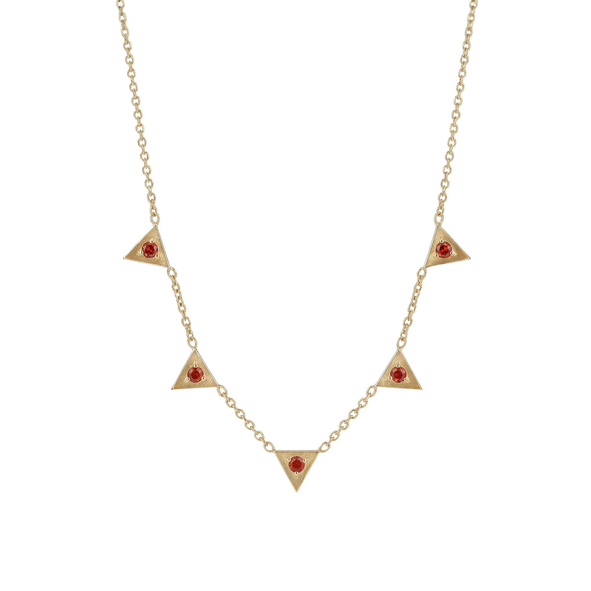 Triangle Citrine Station Necklace