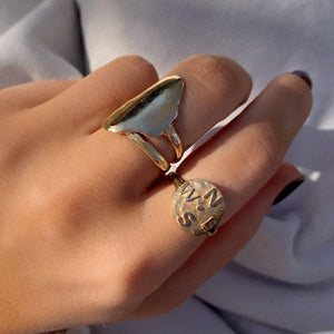 Compass Coin Ring - Corvo Jewelry By Lily Raven - 14k Gold Jewelry