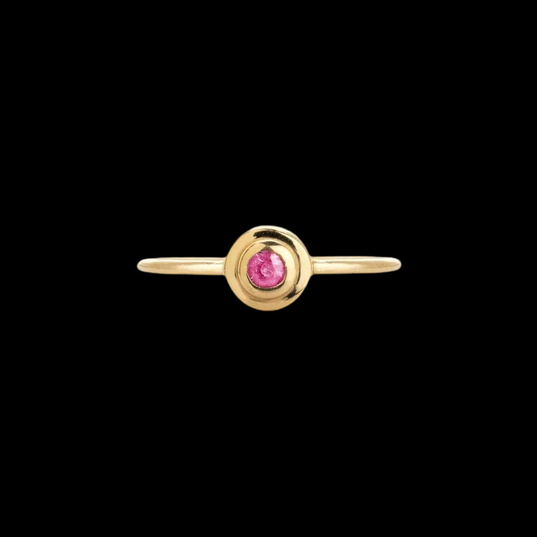 Concentric Circles Pink Sapphire Ring - Corvo Jewelry By Lily Raven - 14k Gold Jewelry