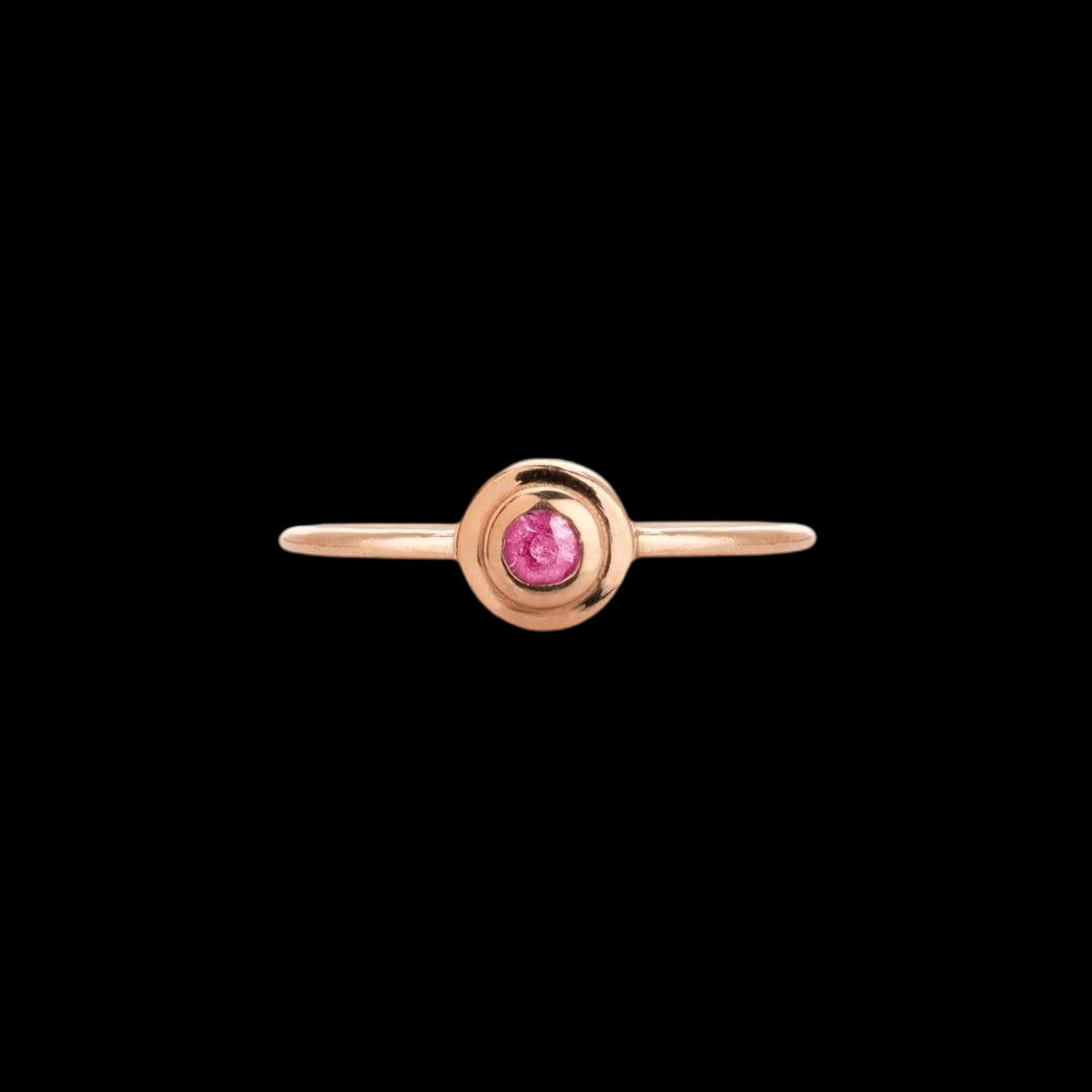 Concentric Circles Pink Sapphire Ring - Corvo Jewelry By Lily Raven - 14k Gold Jewelry