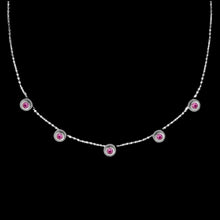 Concentric Circles Pink Sapphire Station Necklace - Corvo Jewelry By Lily Raven - 14k Gold Jewelry