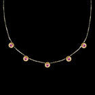 Concentric Circles Pink Sapphire Station Necklace - Corvo Jewelry By Lily Raven - 14k Gold Jewelry