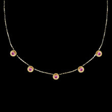 Concentric Circles Pink Sapphire Station Necklace - Corvo Jewelry By Lily Raven - 14k Gold Jewelry