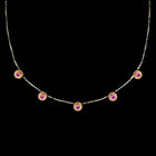 Concentric Circles Pink Sapphire Station Necklace - Corvo Jewelry By Lily Raven - 14k Gold Jewelry