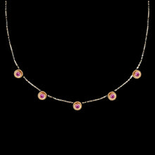 Concentric Circles Pink Sapphire Station Necklace - Corvo Jewelry By Lily Raven - 14k Gold Jewelry