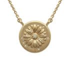 14k gold - April Birth Flower Daisy Diamond Coin Necklace - Corvo Jewelry by Lily Raven